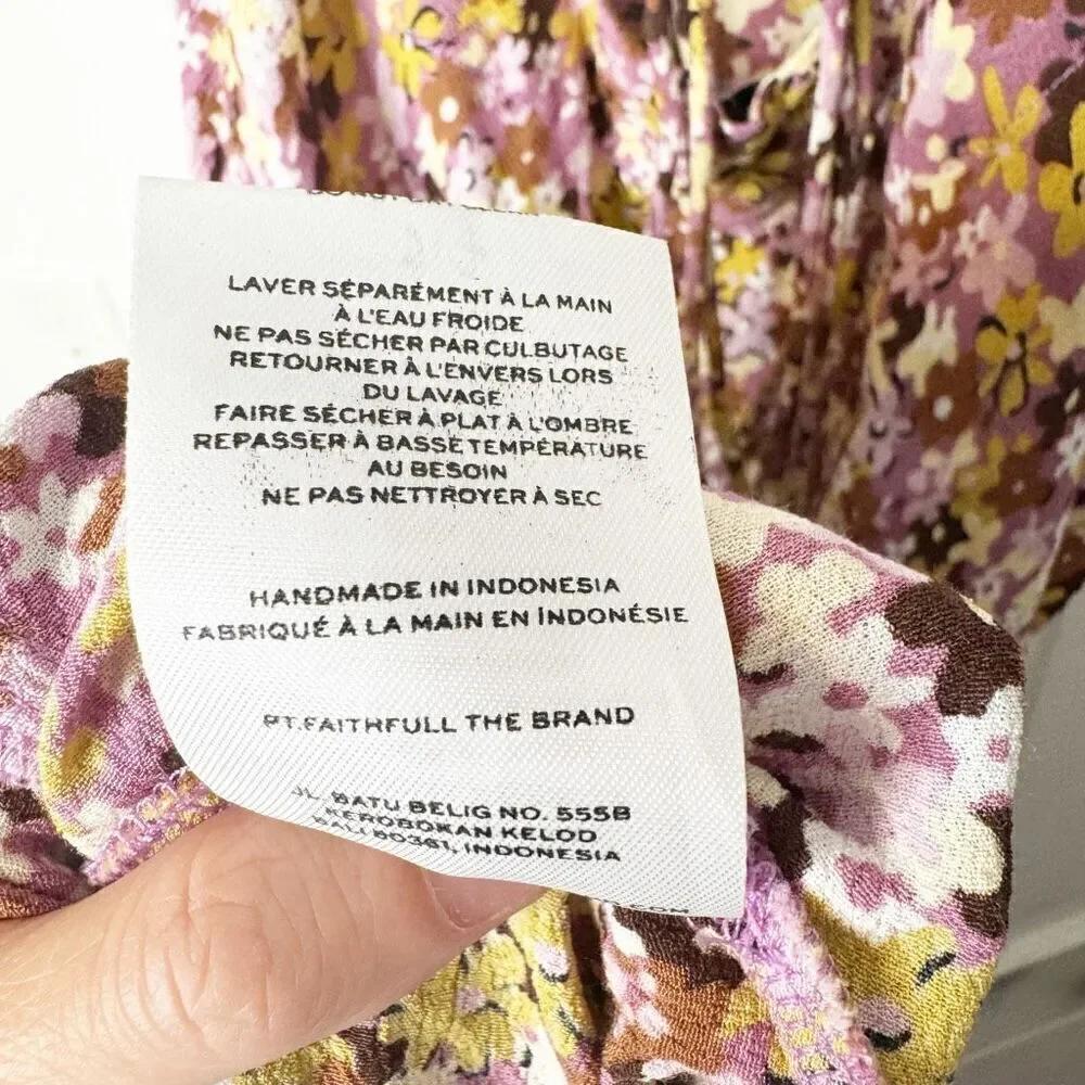 Faithfull Women's Natural Lusia Draped Floral-print Lenzingtm Ecoverotm Size XS